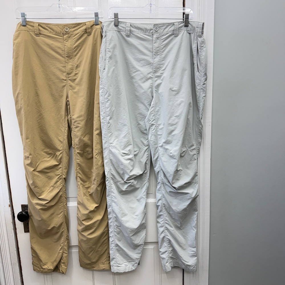 Simms Mens‎ 36L 38L Fishing Hiking Pants Bundle Grey Tan Quick Dry Nylon 2 Pack